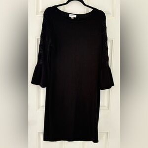 Calvin Klein Elegant Black Long Sleeve Dress